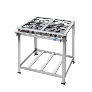 Fogão Industrial N.E – 4 Bocas (2QS / 2QD) | Porta Panelas Inox