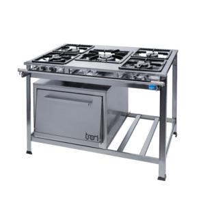 Fogão Industrial N.E – 5 Bocas (2QS / 2QD / 1QDG) | Forno Inox
