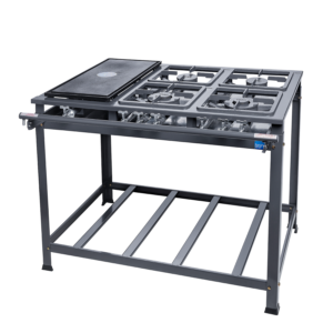 Fogão Industrial – 4 Bocas (2QS / 2QD) | Chapeira | Grafite