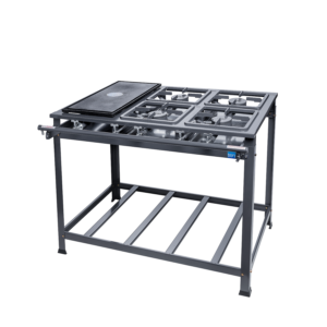 Fogão Industrial – 4 Bocas (4QS) | Chapeira | Porta Panelas | Grafite